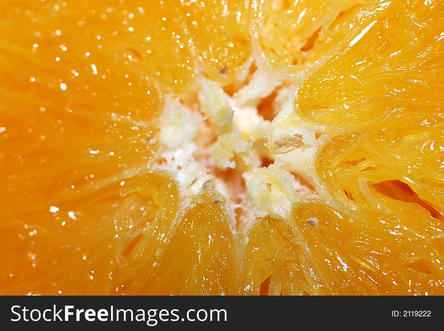 Juicy orange close up with details