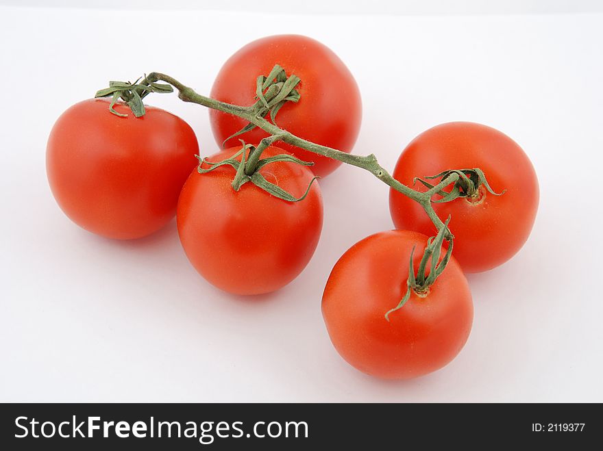 Close-up shot of 5 tomatoes