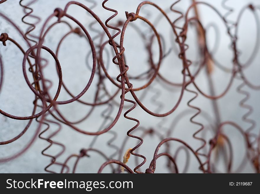 Old rusted wire netting