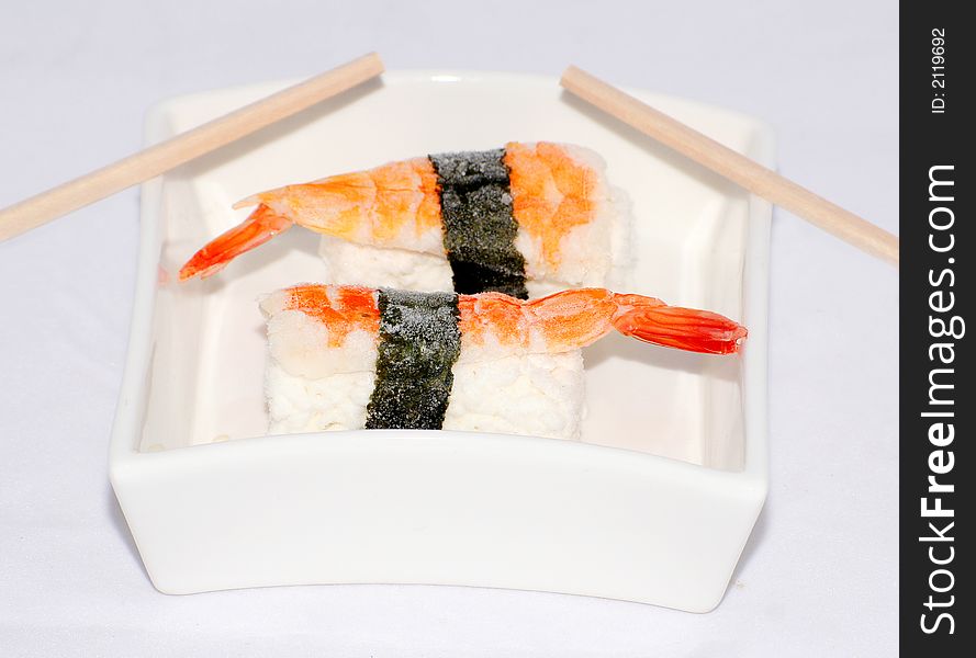 Asien food - sushi - garnelen with rice
