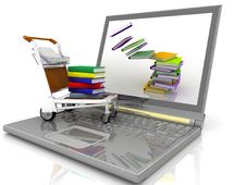 Laptop With The Light Cart Royalty Free Stock Images Laptop With The Light Cart Royalty Free Stock Images