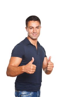 Man Making Ok Sign With Both Hands Royalty Free Stock Image Man Making Ok Sign With Both Hands Royalty Free Stock Image