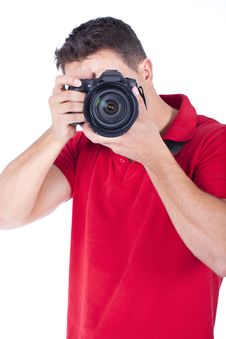 Young Photographer With A Camera Stock Photo Young Photographer With A Camera Stock Photo