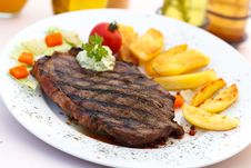New York Strip Steak With Vegetables Royalty Free Stock Photo New York Strip Steak With Vegetables Royalty Free Stock Photo