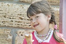 The Child And Ice-cream Stock Image The Child And Ice-cream Stock Image