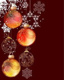 Christmas Background With Balls And Snowflakes Royalty Free Stock Photos