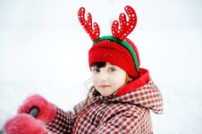 Portrait Of Adorable Child Girl In Horned Hat Royalty Free Stock Photo Portrait Of Adorable Child Girl In Horned Hat Royalty Free Stock Photo