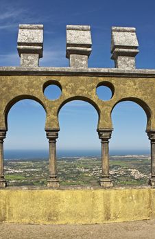 Arches Of Pena Palace Stock Image Arches Of Pena Palace Stock Image