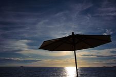 Umbrella Beach Sea Sky Beautiful Silhouette Royalty Free Stock Image Umbrella Beach Sea Sky Beautiful Silhouette Royalty Free Stock Image