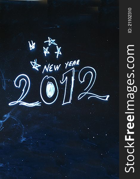 Color image of stars in the sky and the 2012 new year