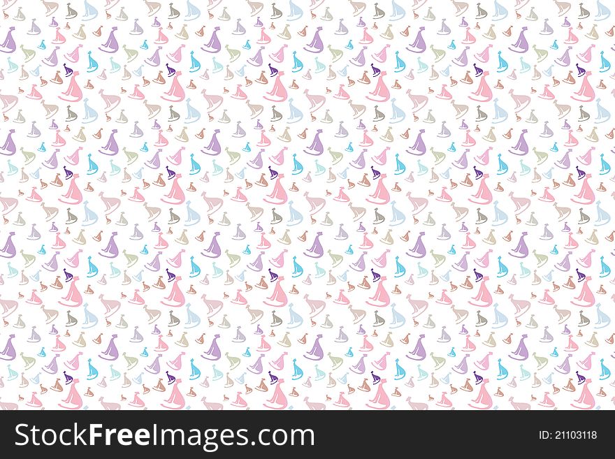 Background with varicoloured cats