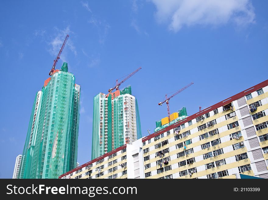 Construction Site In Hong Kong At Day