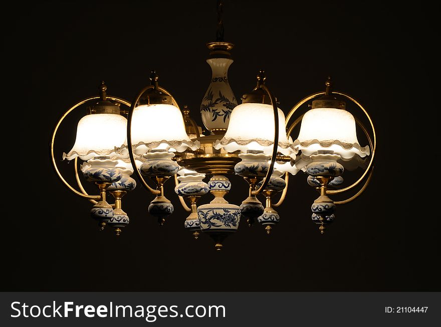 Chandelier in dark