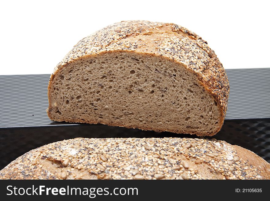 More grain bread on bread baking tin