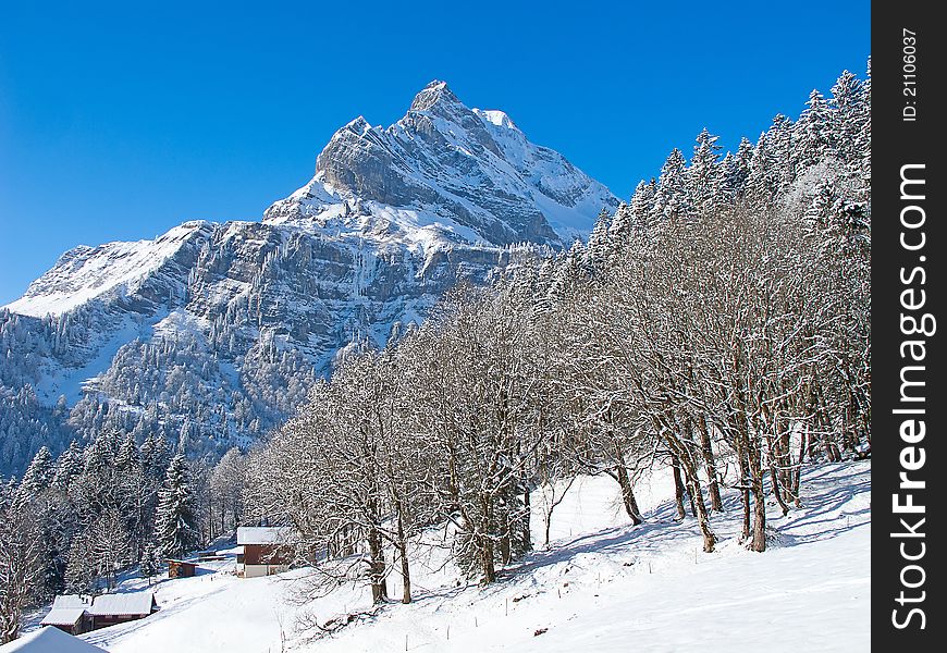 Slope on the skiing resort Braunwald. Switzerland. Slope on the skiing resort Braunwald. Switzerland