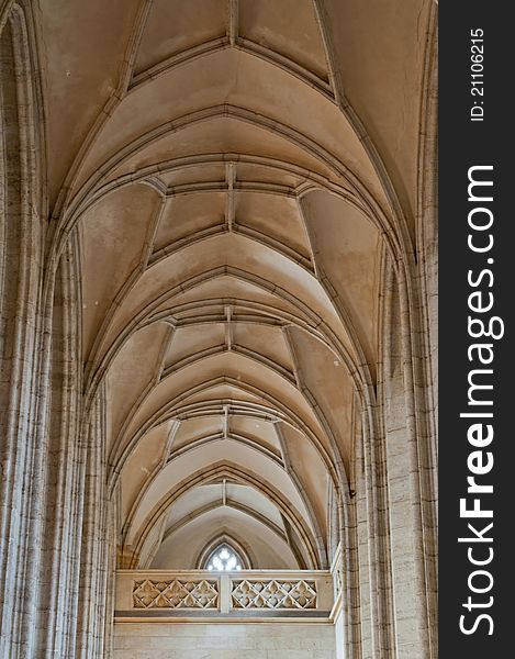 Cathedral barrel ceiling of Cathedral of St. Barbara, Kutna Hora, Czech Republic.