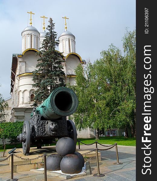 King cannon (Tsar-pushka) in Kremlin. Moscow. Russia. King cannon (Tsar-pushka) in Kremlin. Moscow. Russia