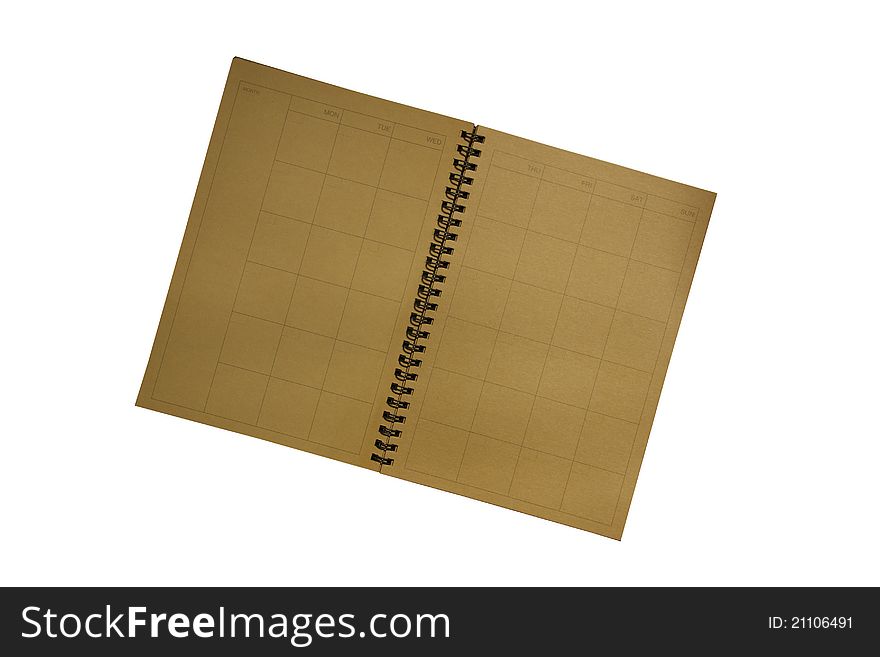 Old notebook in white background