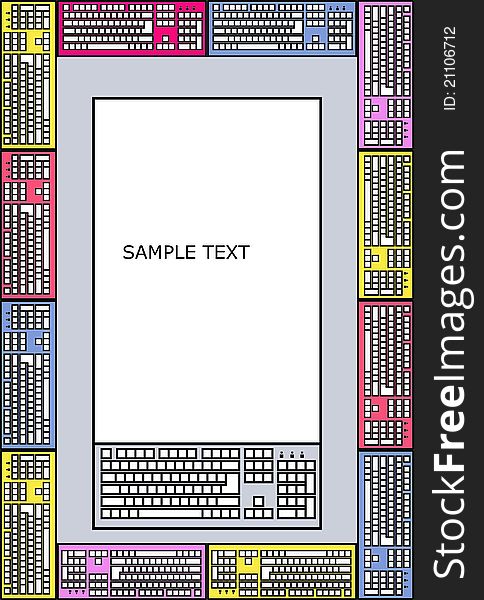 Colored Ð°rame for text made of keyboards. Colored Ð°rame for text made of keyboards
