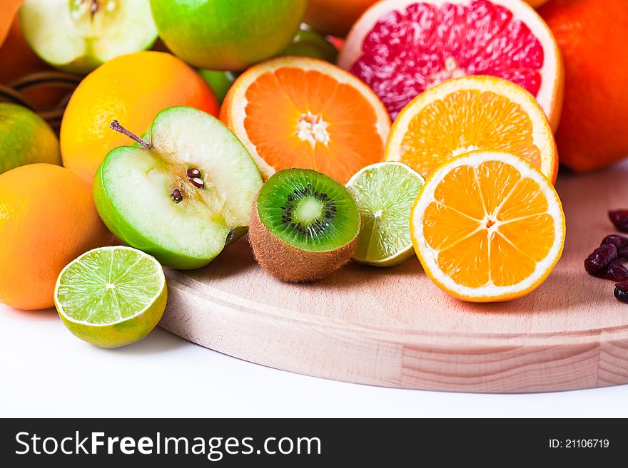 Orange, yellow and green fruits. Orange, yellow and green fruits