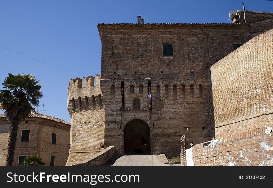 Corinaldo its a medioeval  small city of center of italy with a big old castle and old walls. Corinaldo its a medioeval  small city of center of italy with a big old castle and old walls