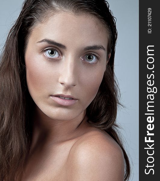 Clean beauty portrait of young woman. Clean beauty portrait of young woman