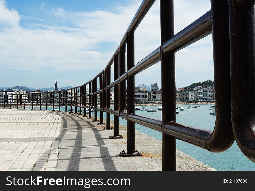 A Handrail by the Sea