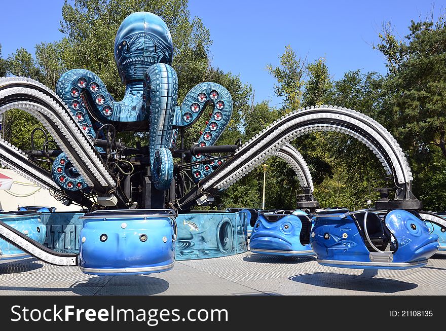 Huge octopus in a fun park
