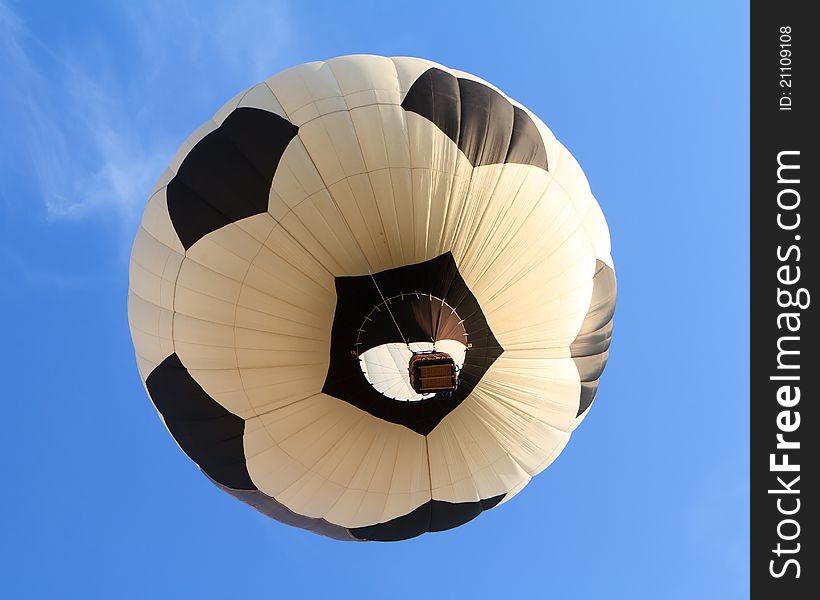 Hot air balloon in shape of soccer ball