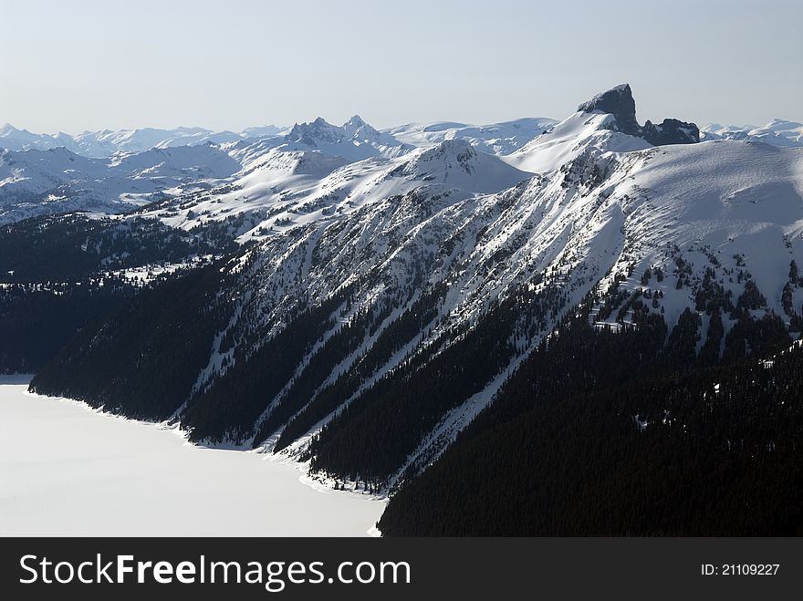 Winter scene at Cost Mountains. Winter scene at Cost Mountains