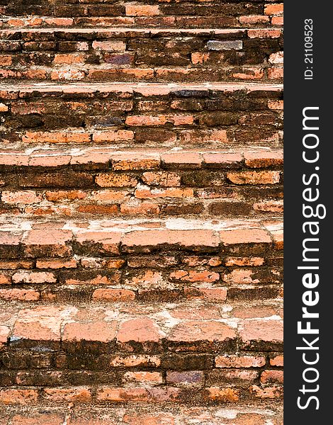 Staircase built from old bricks background texture. Staircase built from old bricks background texture