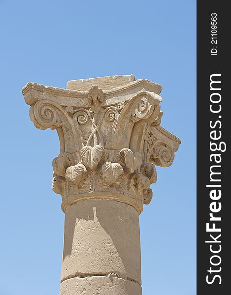 Top of an ancient roman column