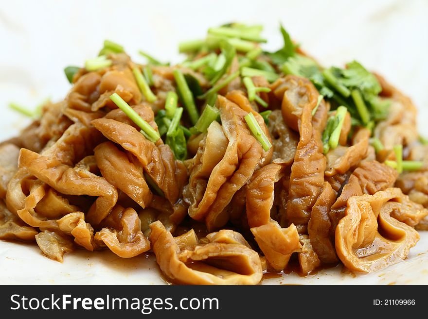 Traditional chinese style food , chitterlings. Traditional chinese style food , chitterlings