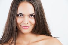 Pretty Woman With Long Straight Brown Hair Stock Photos Pretty Woman With Long Straight Brown Hair Stock Photos
