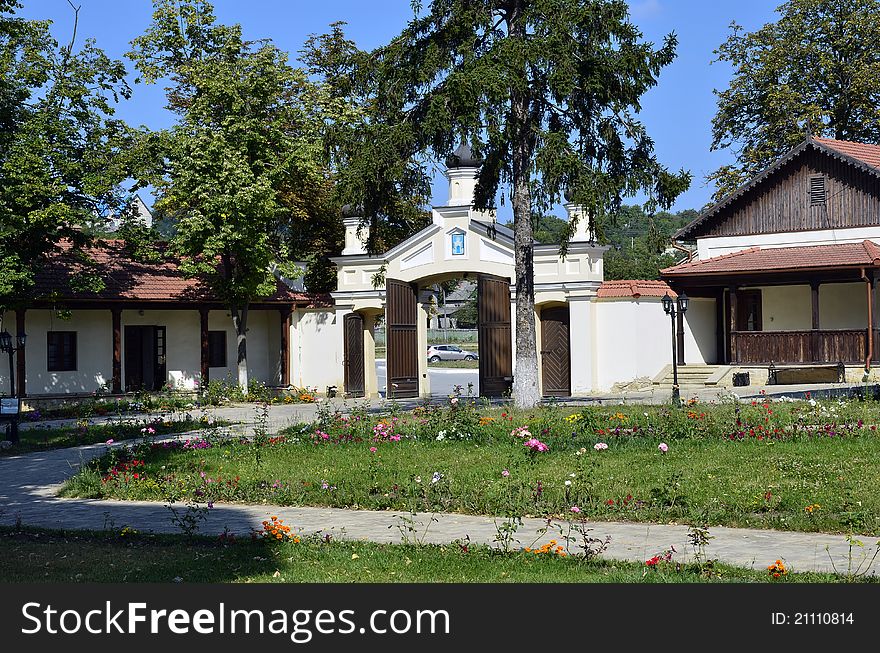 Monk main building and garden of Capriana monastery near Chisinau in Republic of Moldova. Monk main building and garden of Capriana monastery near Chisinau in Republic of Moldova