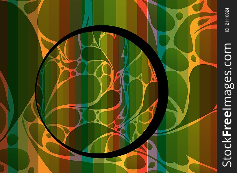 Rainbow colors abstract background and black circle. Rainbow colors abstract background and black circle.