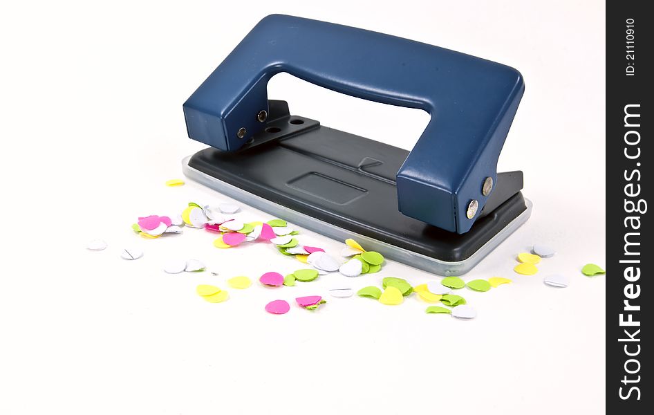 Office puncher with confetti