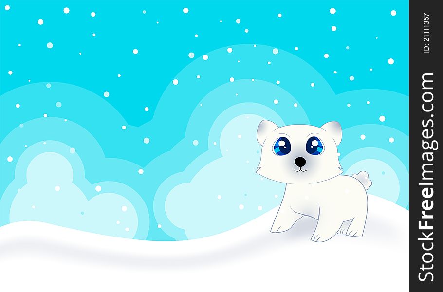 Cute Polar Bear Greeting Card for your business. Cute Polar Bear Greeting Card for your business