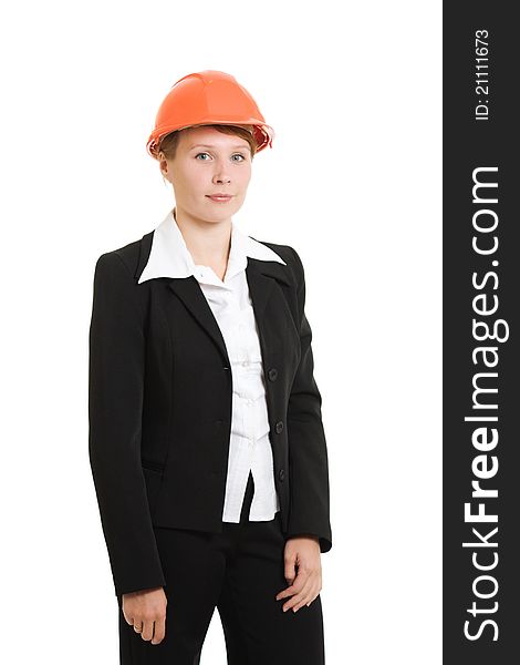 Businesswoman In A Helmet.