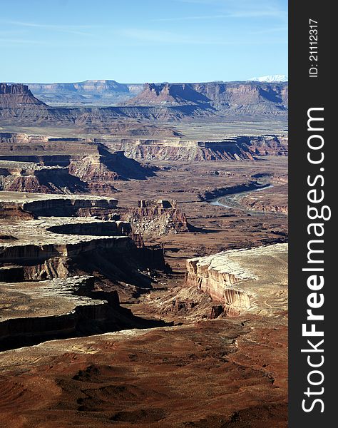 Canyonlands landscape, Utah, early morning just after sunrise.