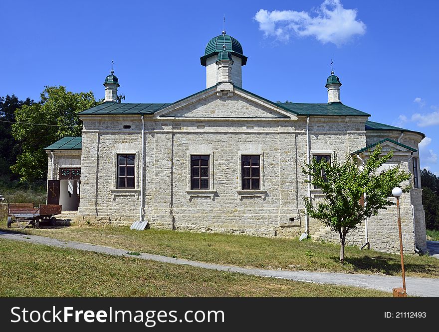 Monk main building and garden of Capriana monastery near Chisinau in Republic of Moldova. Monk main building and garden of Capriana monastery near Chisinau in Republic of Moldova