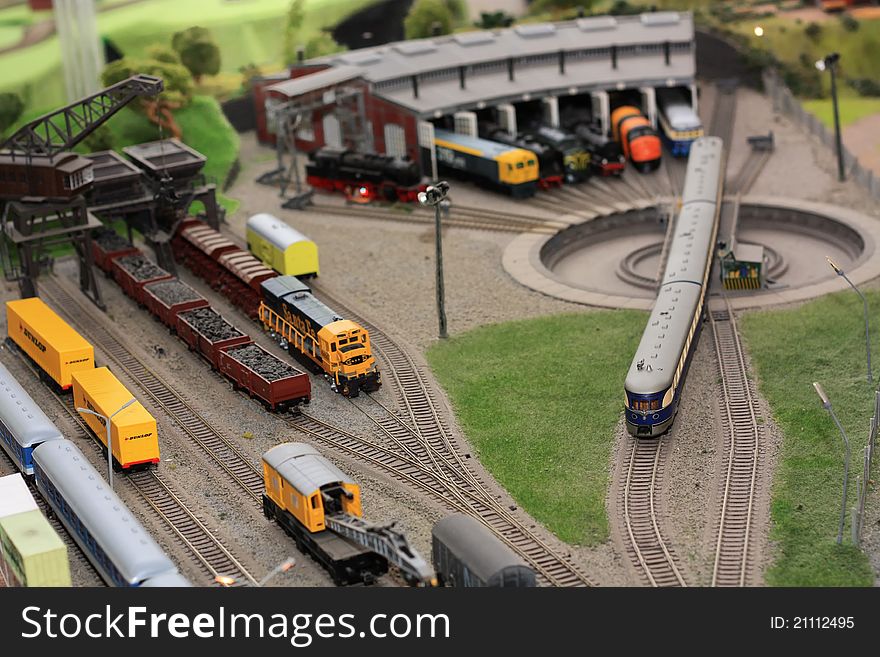 Realistic toy trains garage depot. Realistic toy trains garage depot.