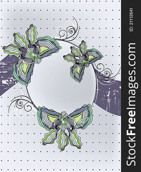 Flowers decorative design with place for text