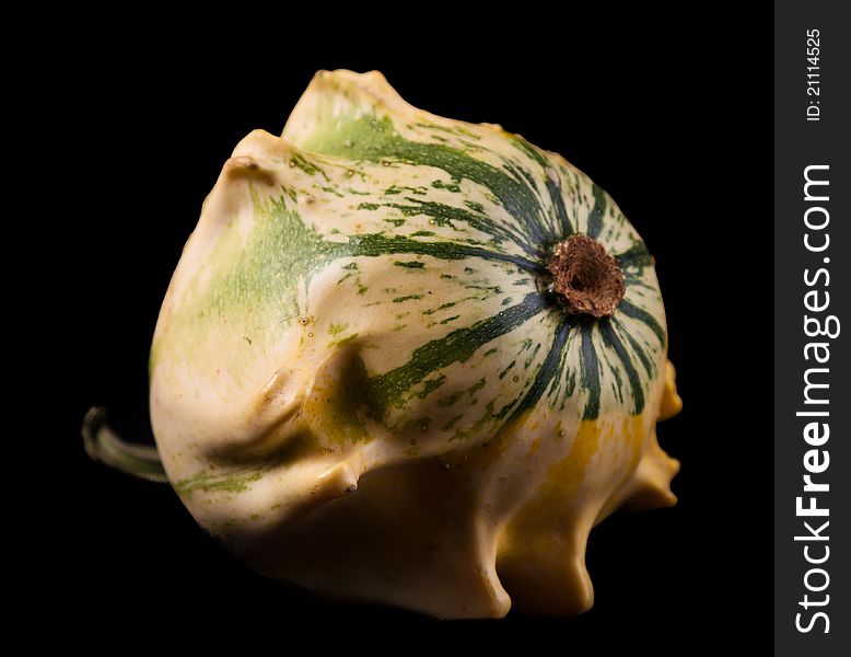 Ripe pumpkin fruits isolated on black