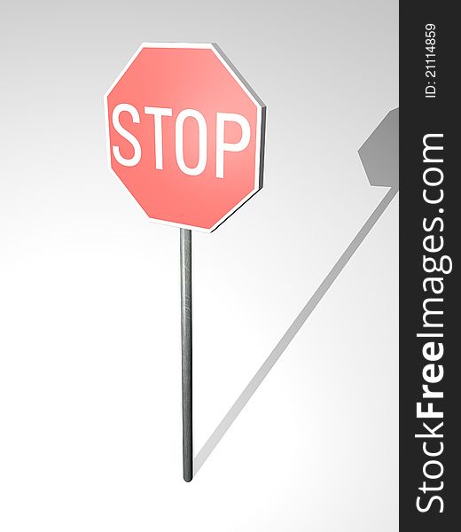 A 3d cg image of a stop sign