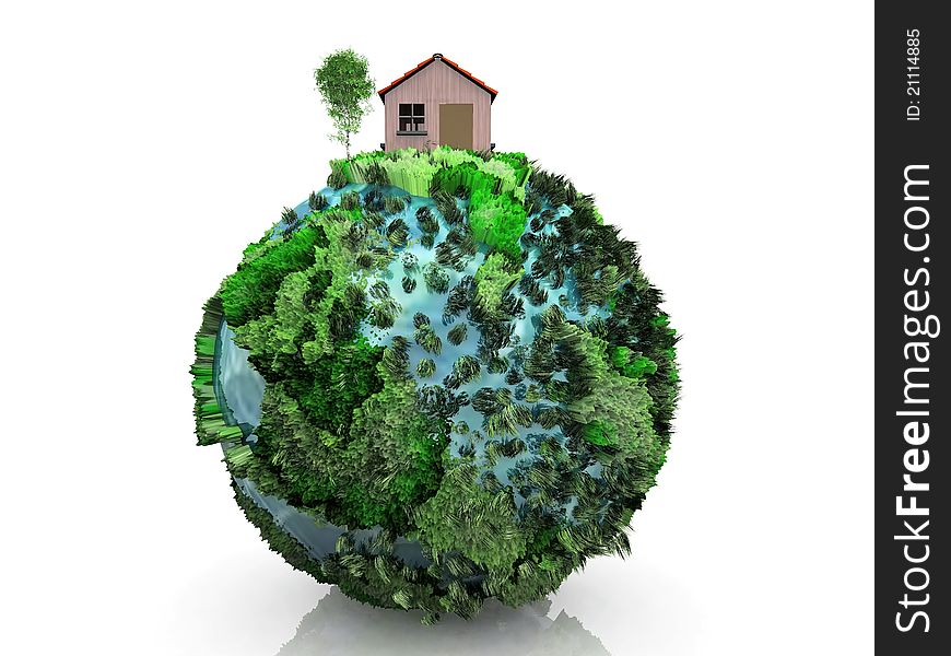 Little house on a planet. Little house on a planet