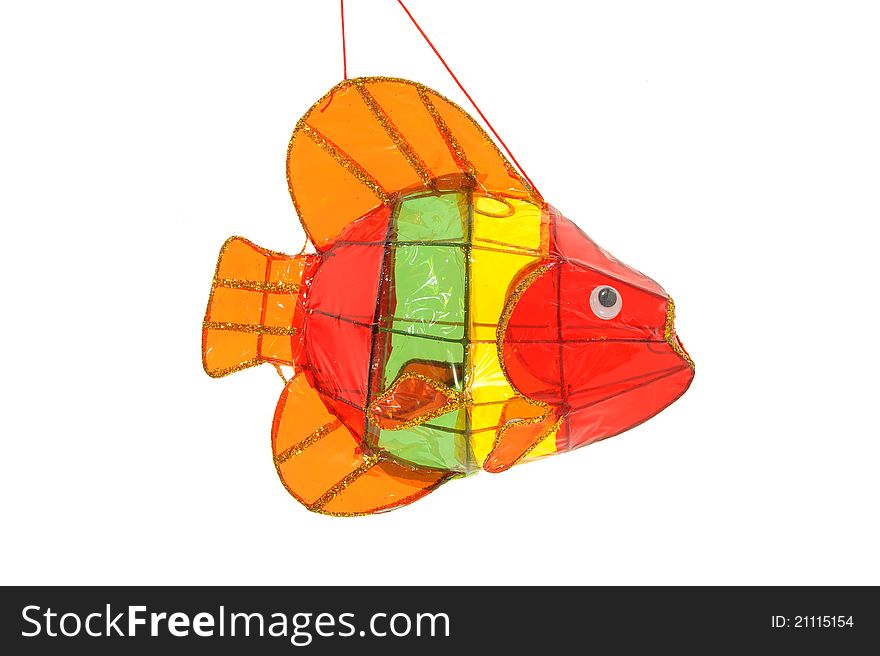 Colorful Fish Handmade Lantern Isolated On White Background. Colorful Fish Handmade Lantern Isolated On White Background