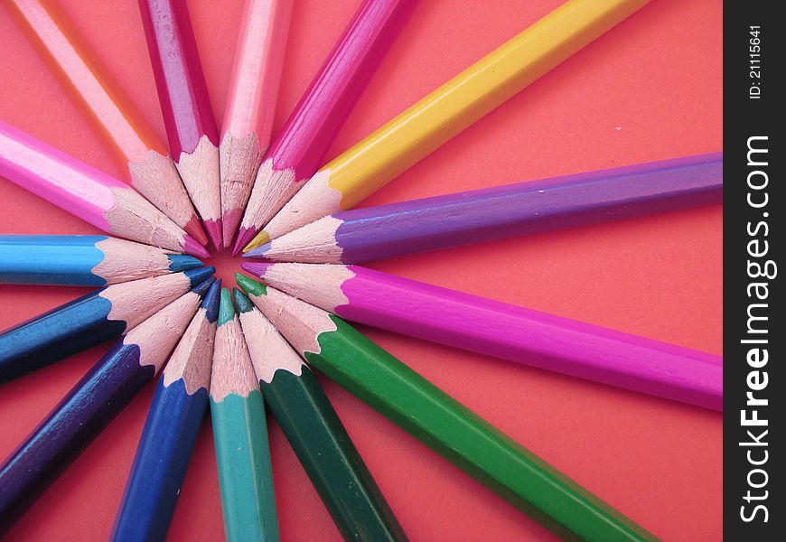 Colored pencil in the shape of flower