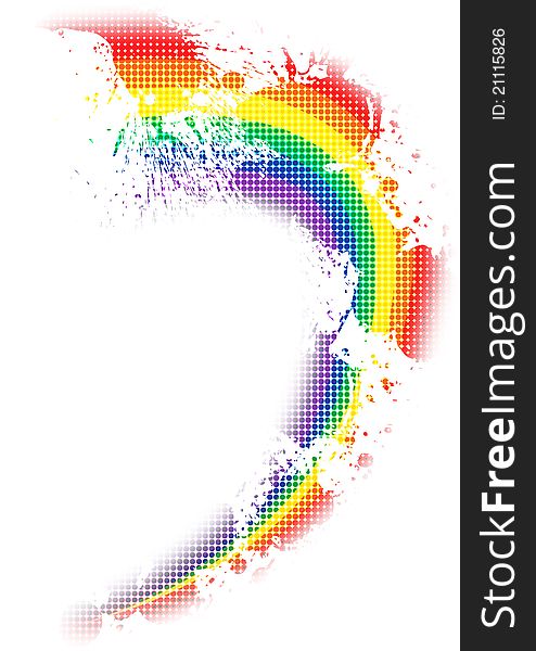 Distorted dotted rainbow in solid white. Distorted dotted rainbow in solid white