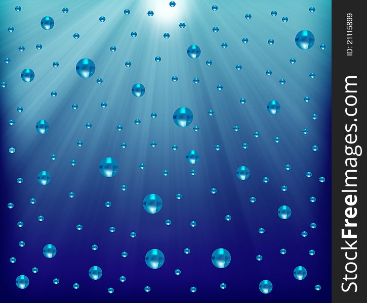 Under the water - water drops